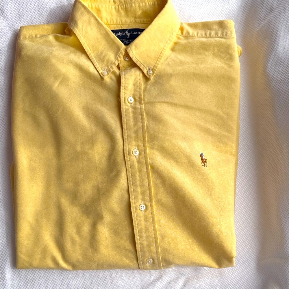 Ralph Lauren Mustard Long Sleeve Oxford Shirt 17.5 - 35